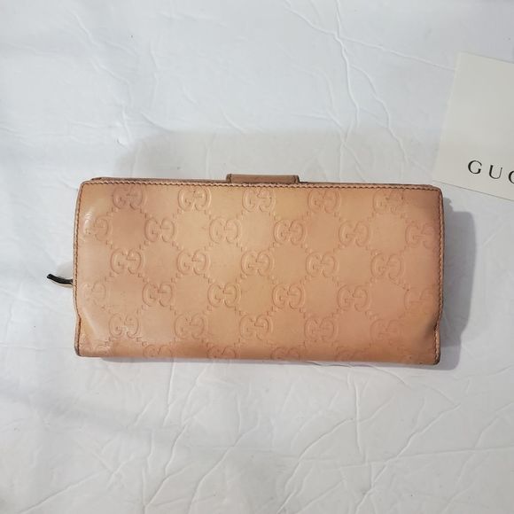 GUCCI Authentic Guccissima monogram GG pink zip wallet - Picture 4 of 15